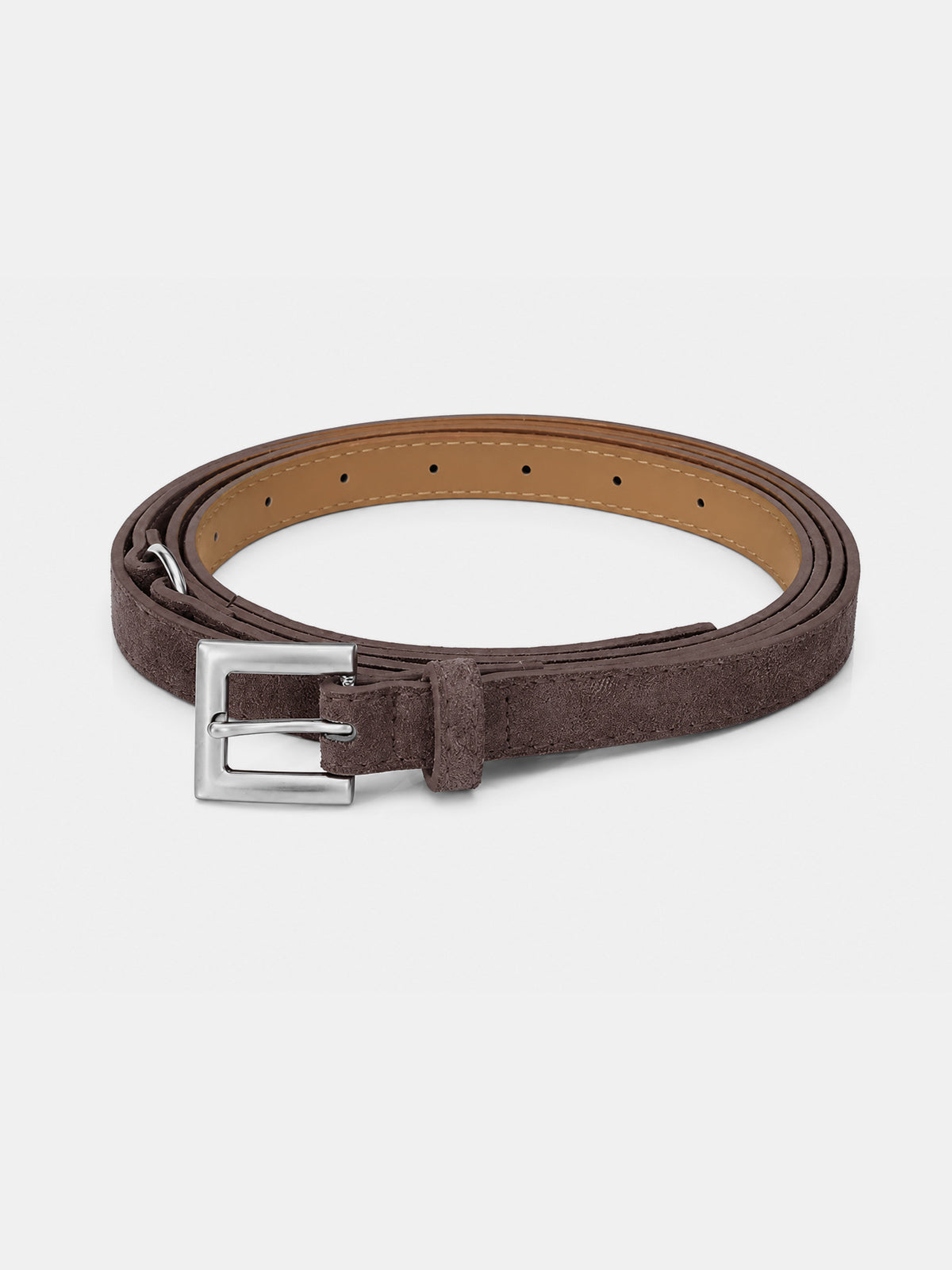 Suede Effect Double Wrap Thin Waist Belt Stylish Adjustable Accessory