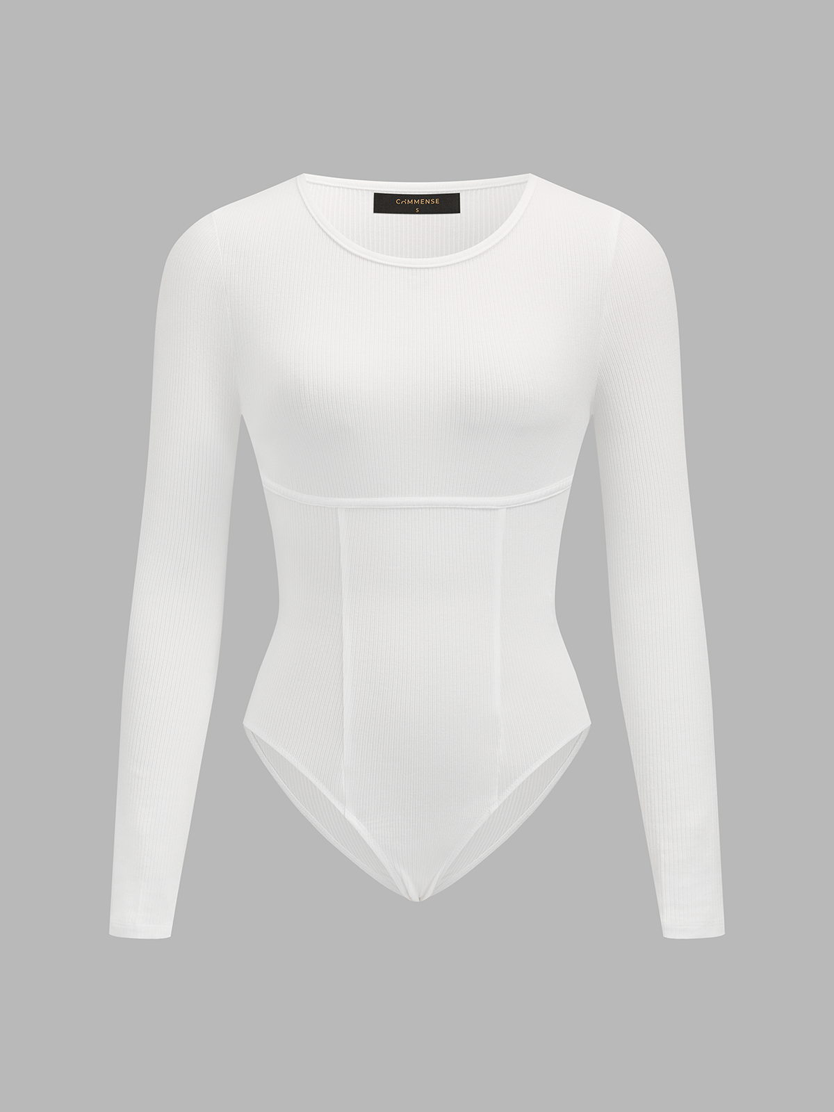 Basic Ribbed Long Sleeve Bodysuit for Women Comfort Fit
