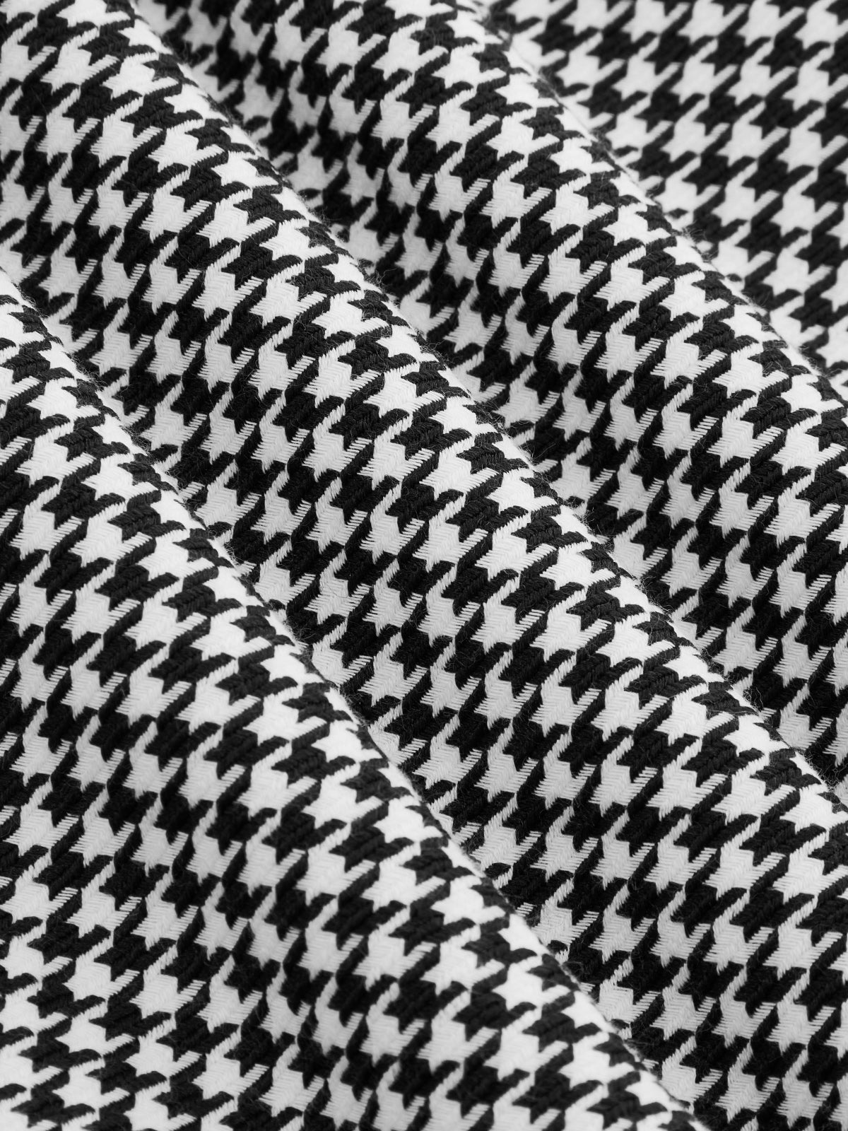 Houndstooth Spliced Collared Blouse for Women, Trendy Fall Top