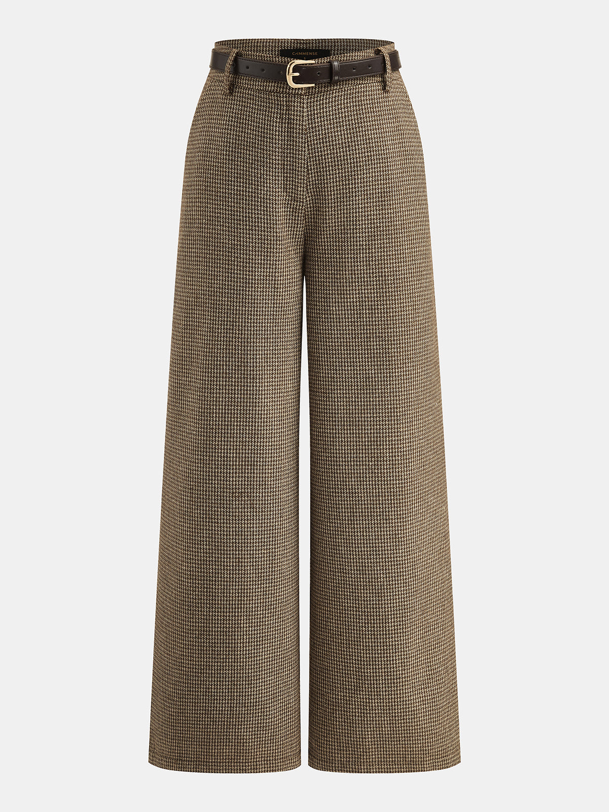 Houndstooth Wool Blend Stylish Office Two Piece Pants Set