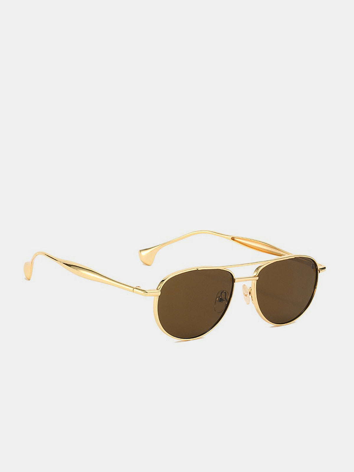 Metal Double Bridge Aviator Sunglasses for UV Protection