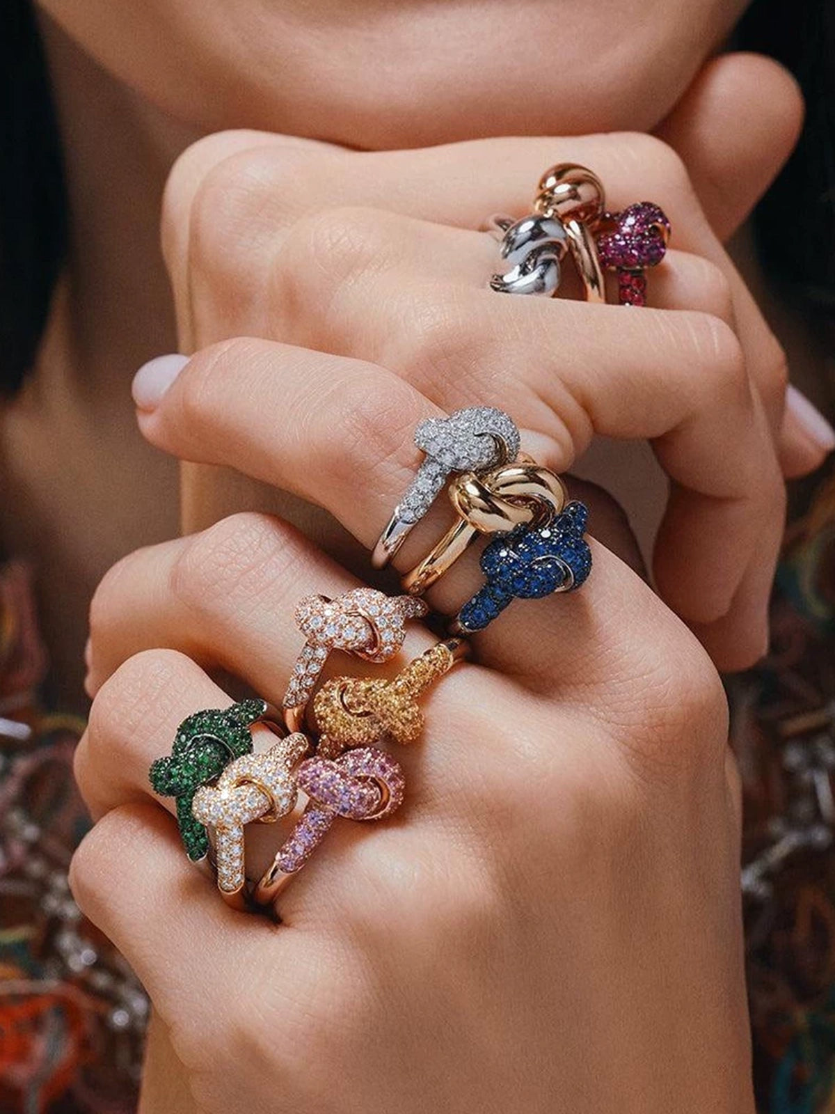 Paved Knot Statement Ring with Elegant Cubic Zirconia Detail