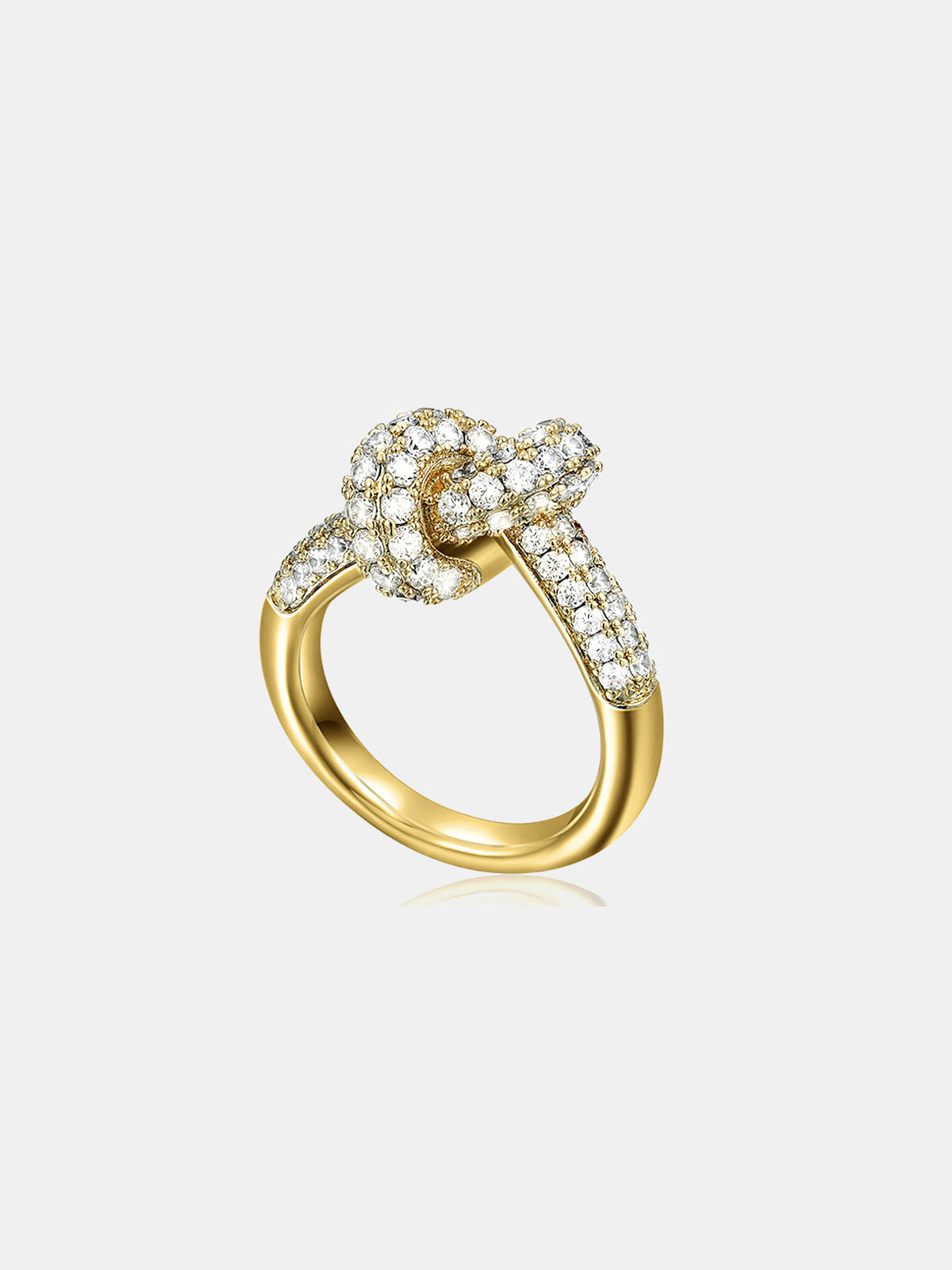 Paved Knot Statement Ring with Elegant Cubic Zirconia Detail