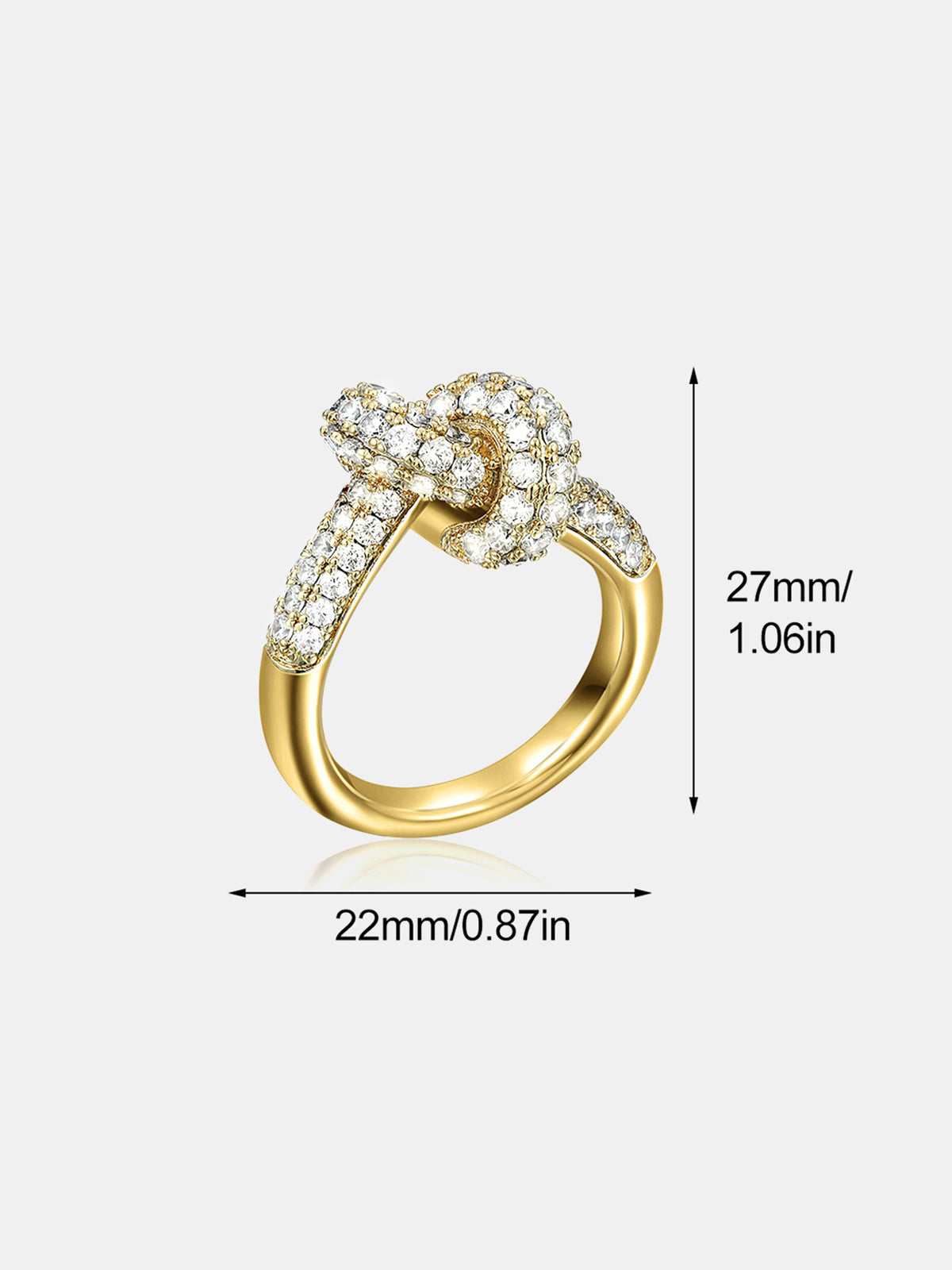 Paved Knot Statement Ring with Elegant Cubic Zirconia Detail