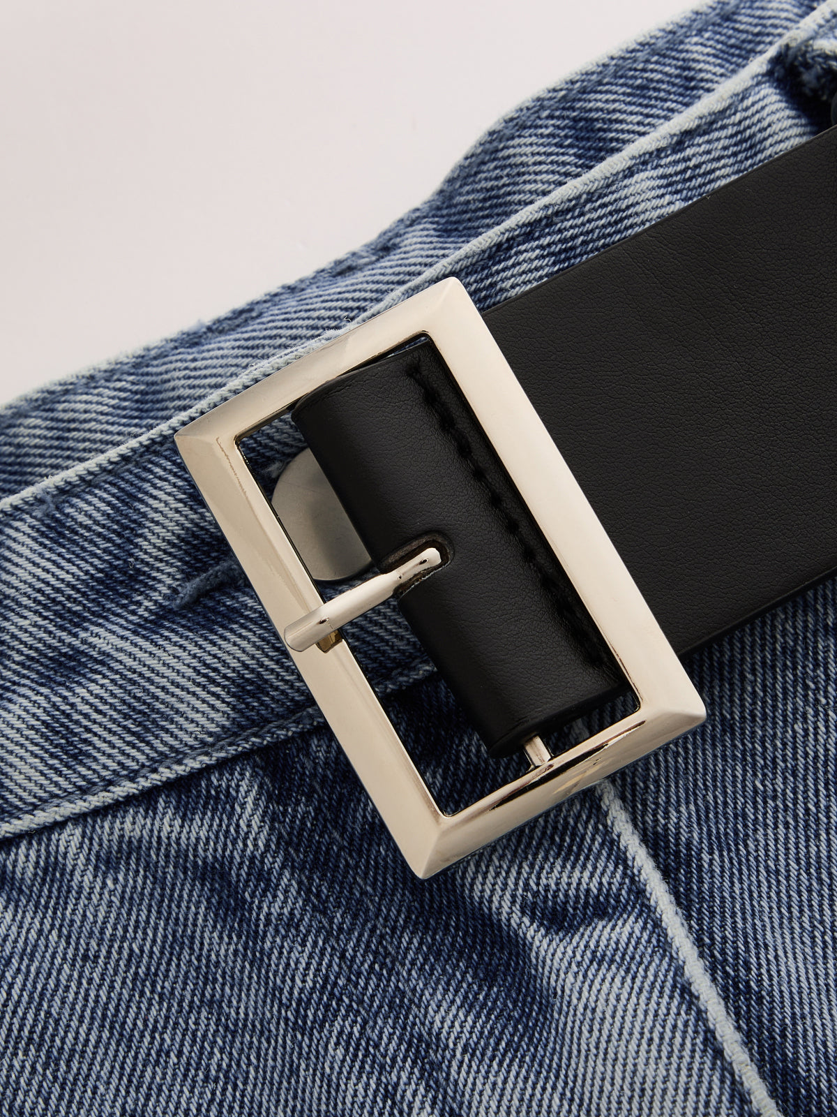 Belted Gathered Flared Denim Shorts - High Waist Casual Summer Wear