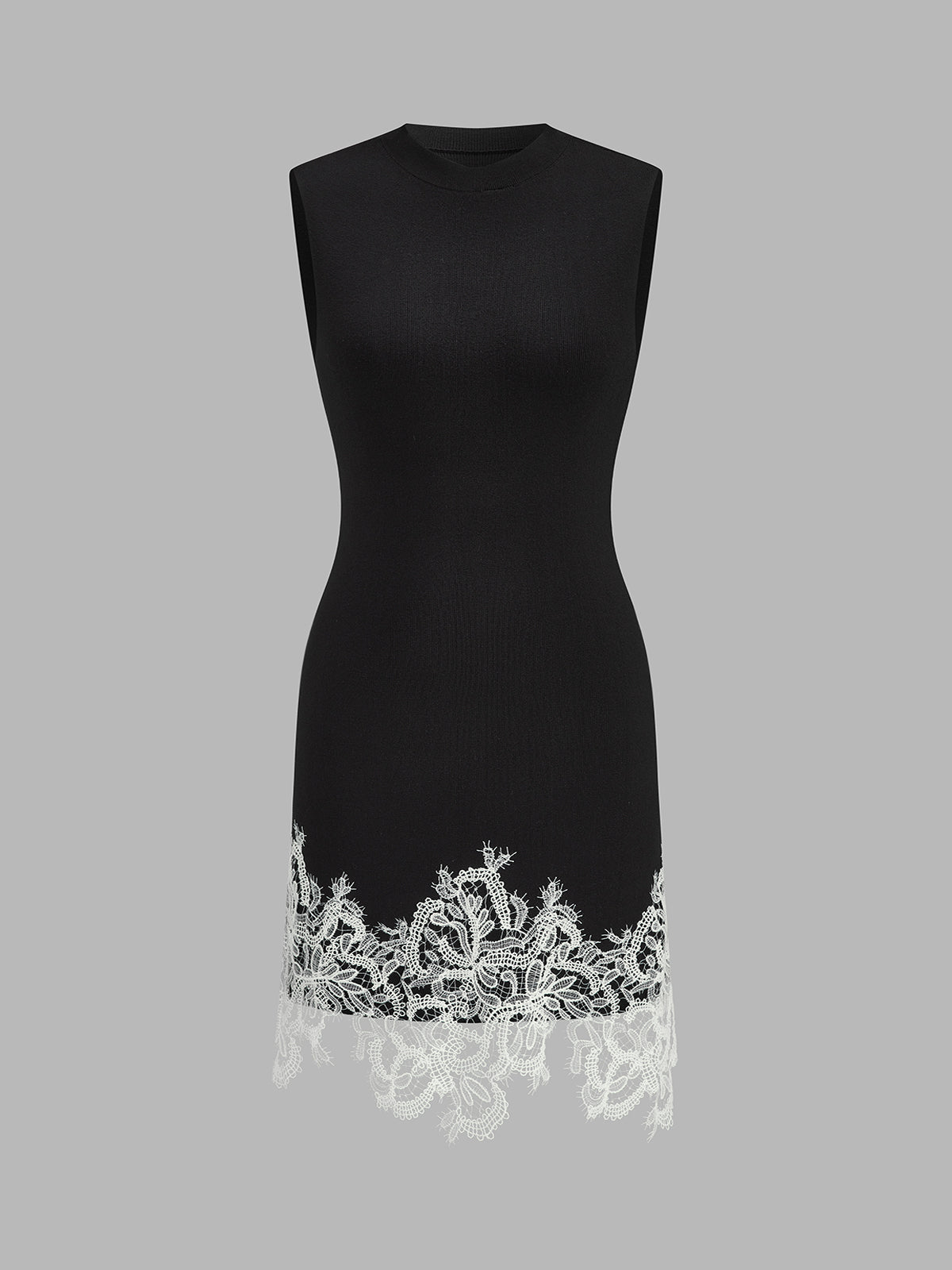 Sleeveless Lace Hem Bodycon Mini Dress for Women Elegant Evening Wear