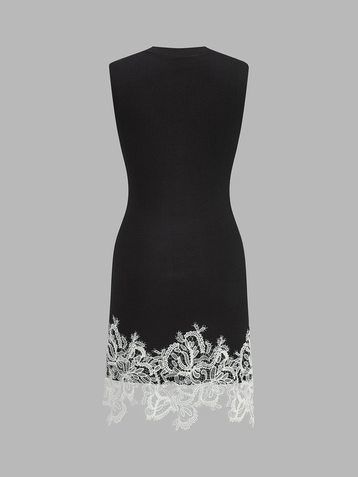 Sleeveless Lace Hem Bodycon Mini Dress for Women Elegant Evening Wear