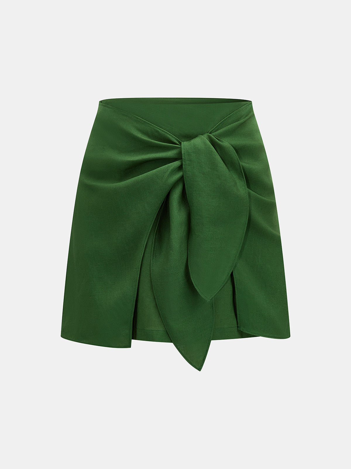 Linen Blend Two-Piece Skirt Set with Crop Top and Midi Skirt