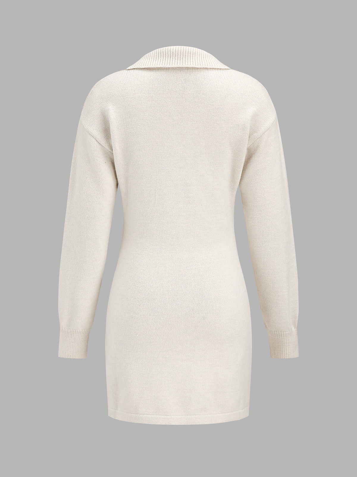 Floral Applique Polo Knit Mini Dress For Women Spring Collection