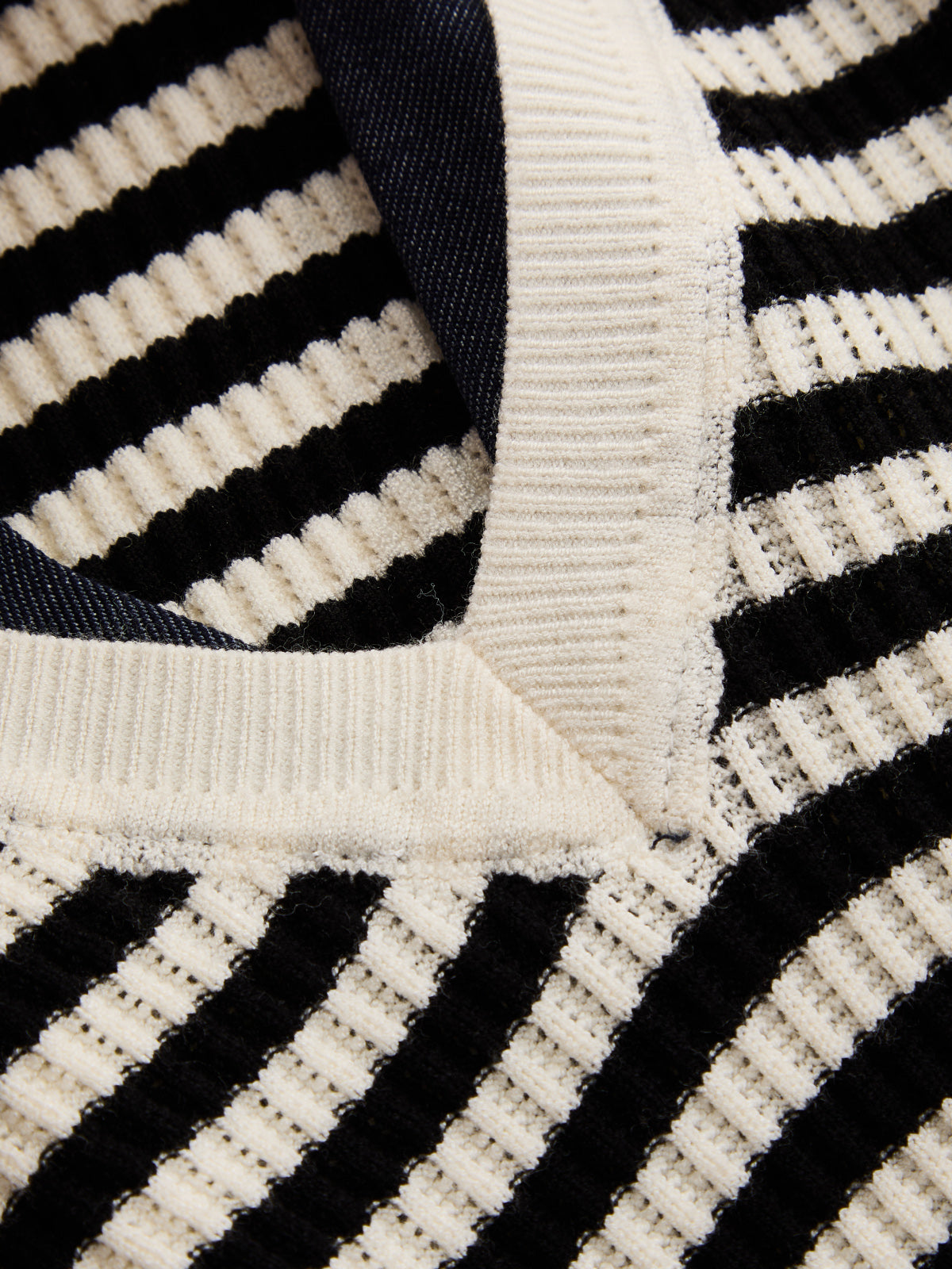 Striped Lapel V Neck Knit Top for Women Casual Long Sleeve