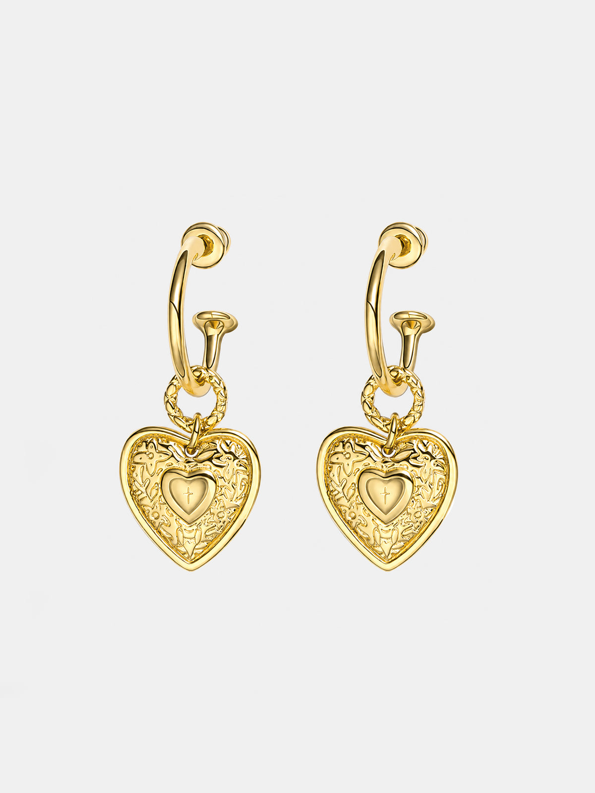 Heart Pendant Hoop Earrings for Women, Elegant Jewelry Gift