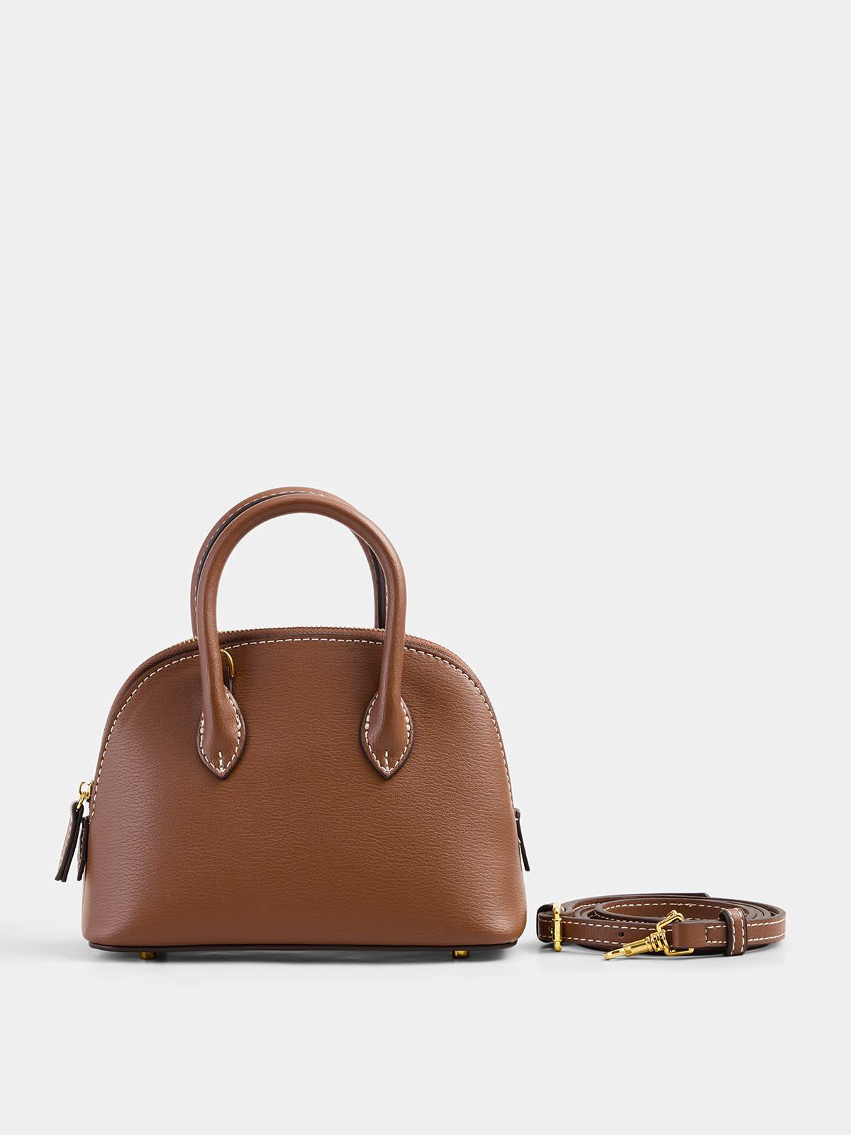Mini Dome PU Handbag with Adjustable Shoulder Strap