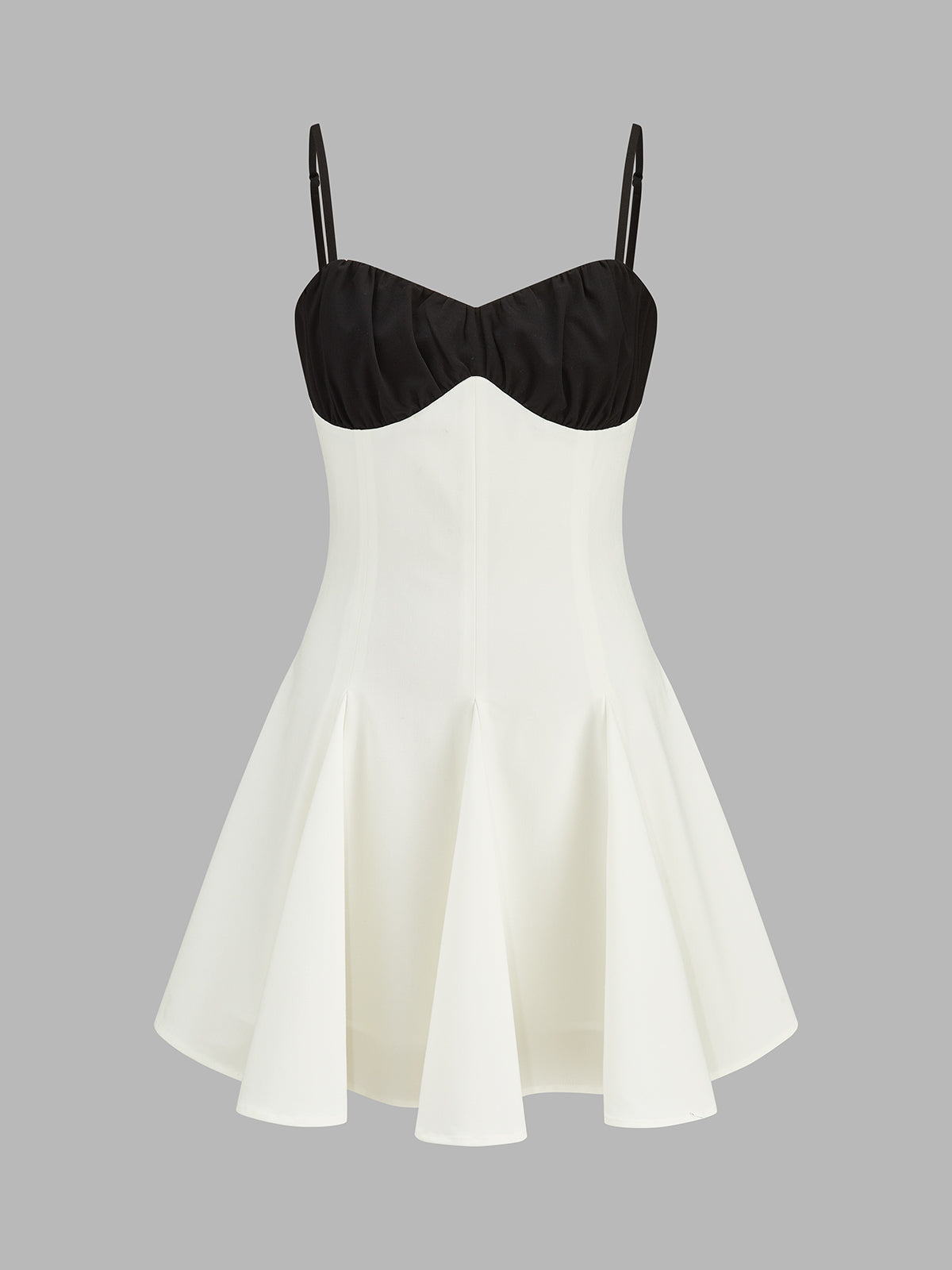 Color Block Bust Cami Flare Mini Dress Trendy Women's Fashion