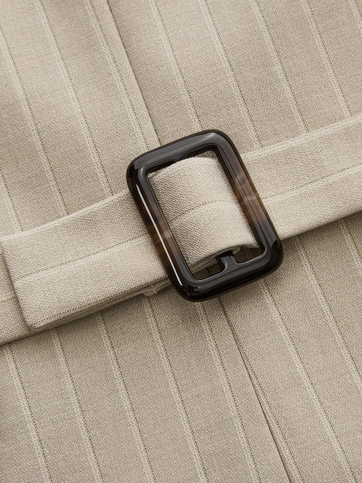 Buckle Back Pinstripe Vest With Tie for Formal Occasions