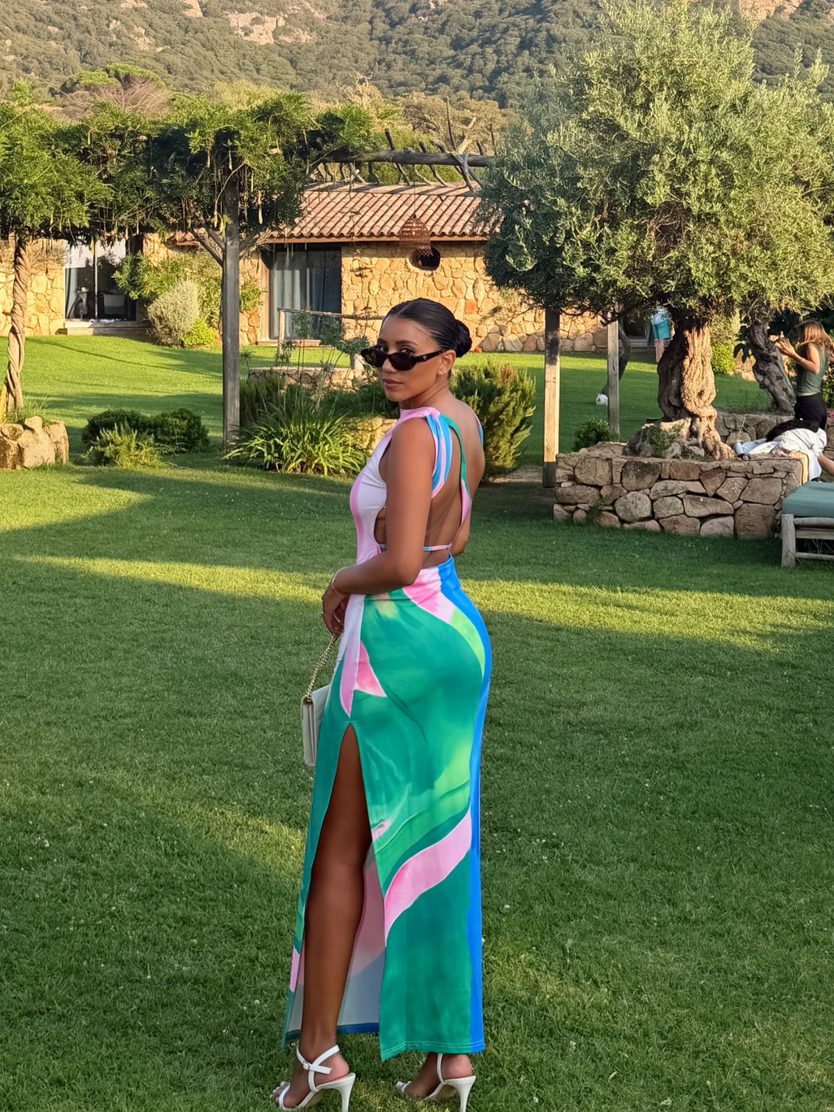 Twist Cutout Sleeveless Tie Dye Maxi Dress for Women Summer Casual