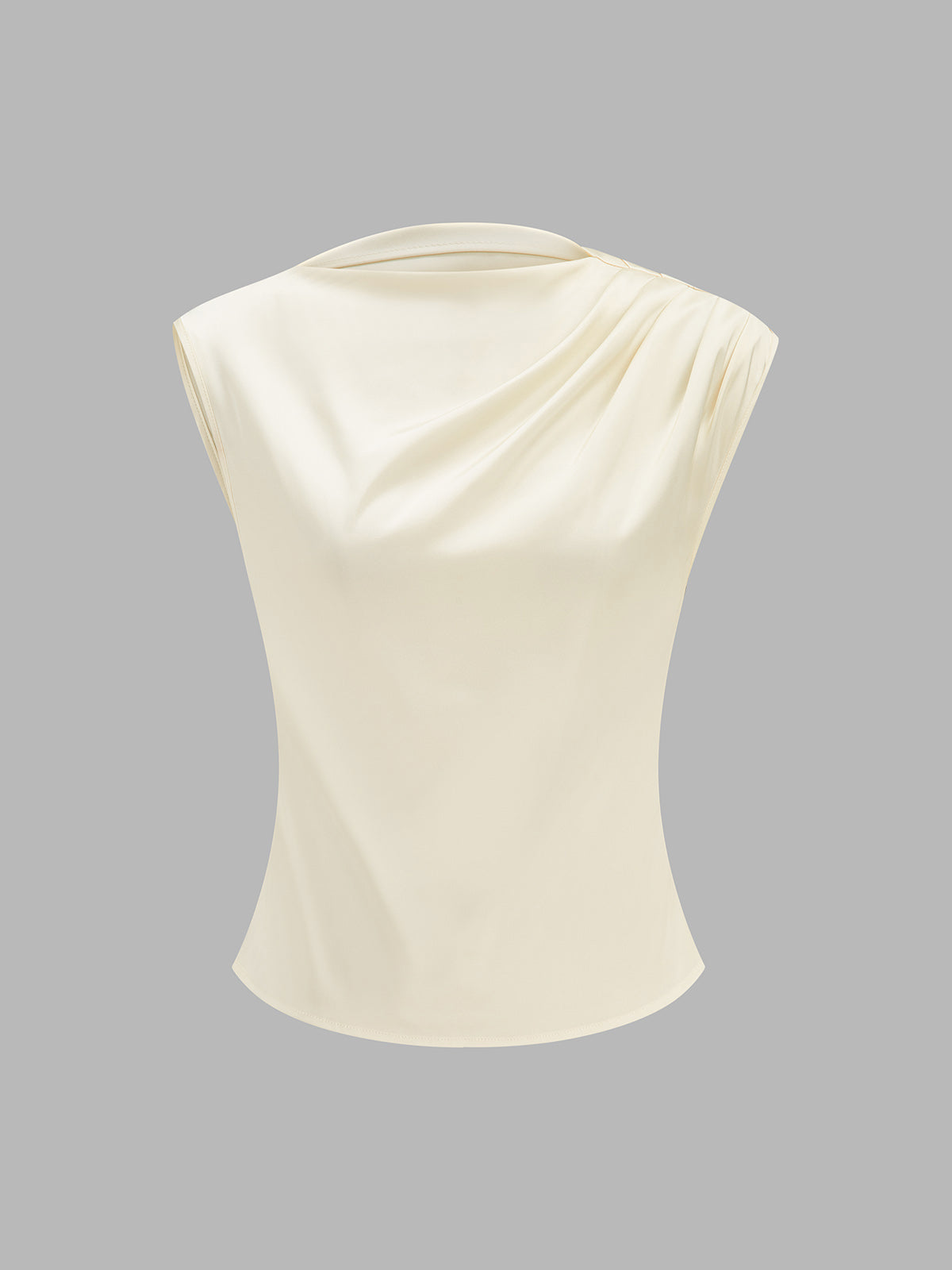 Asymmetric Draped Shoulder Tank Top Elegant Flowy Design for Women