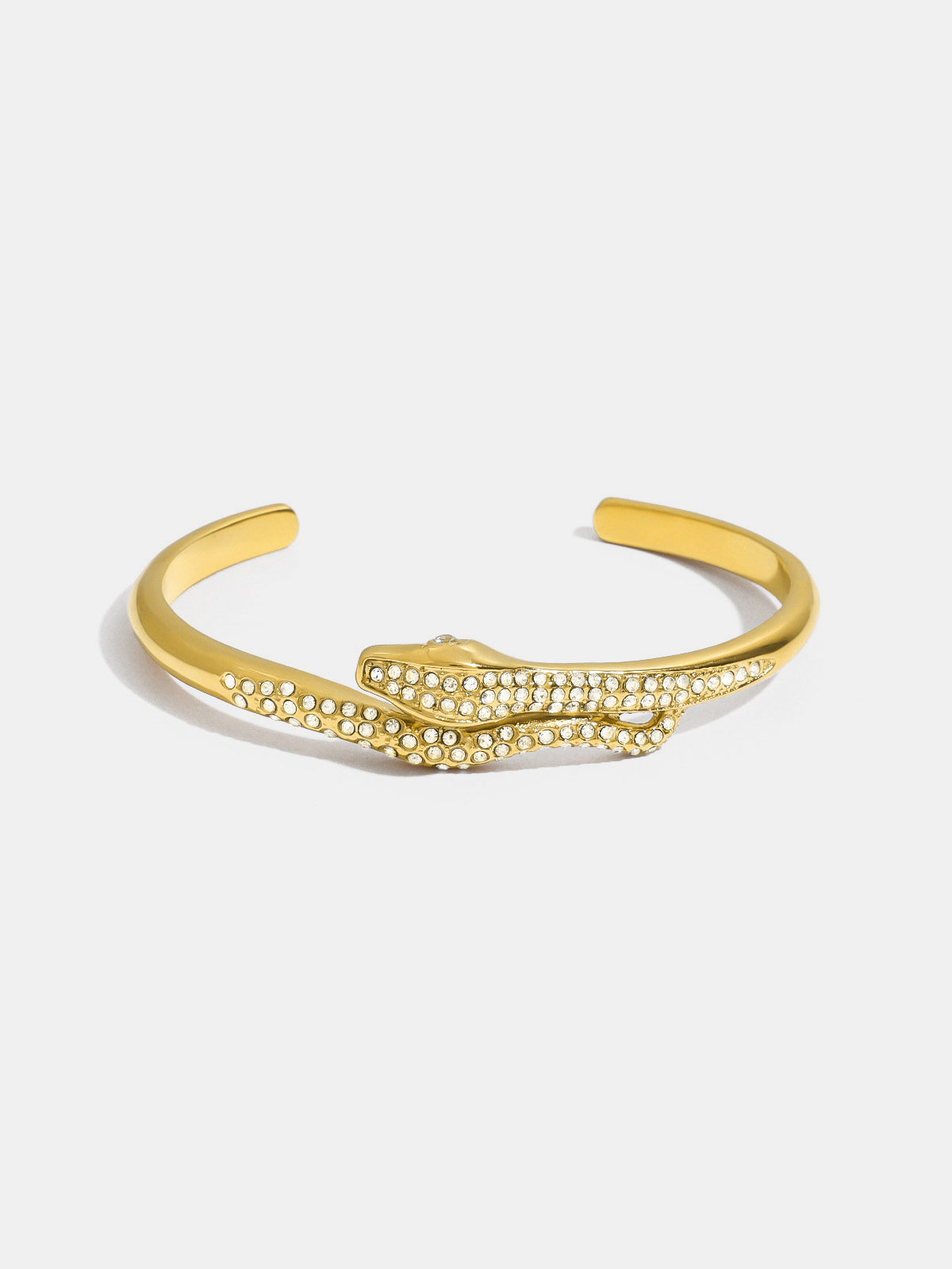 Snake Design Rhinestone Cuff Bangle Adjustable Elegant Bracelet