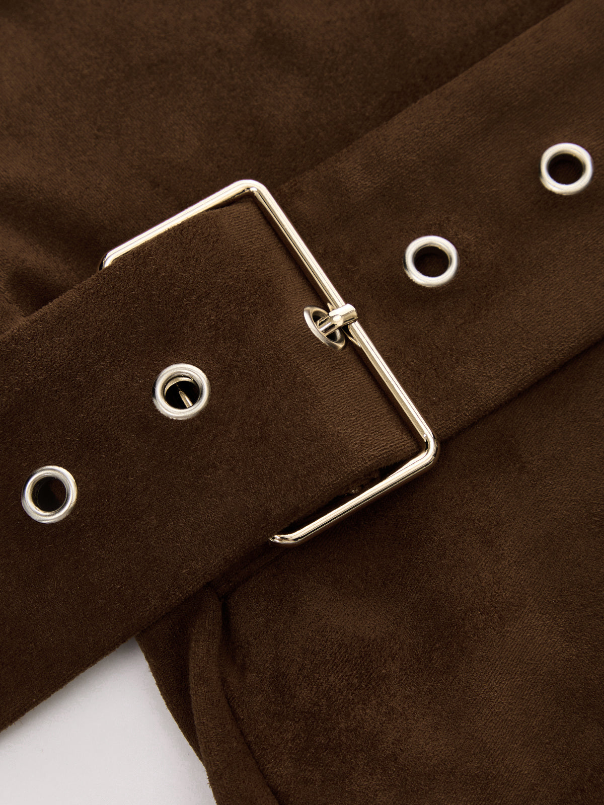 Buckle Waist Cap Sleeve Suede Effect Women's Blouse Casual Work Top