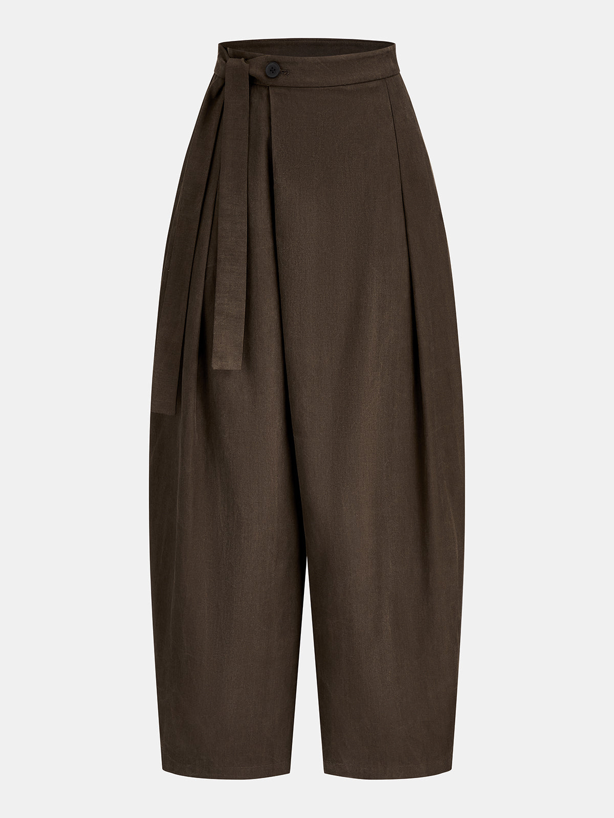 Cropped Tank Top & Tie Waist Barrel Pants Comfort Set for Women