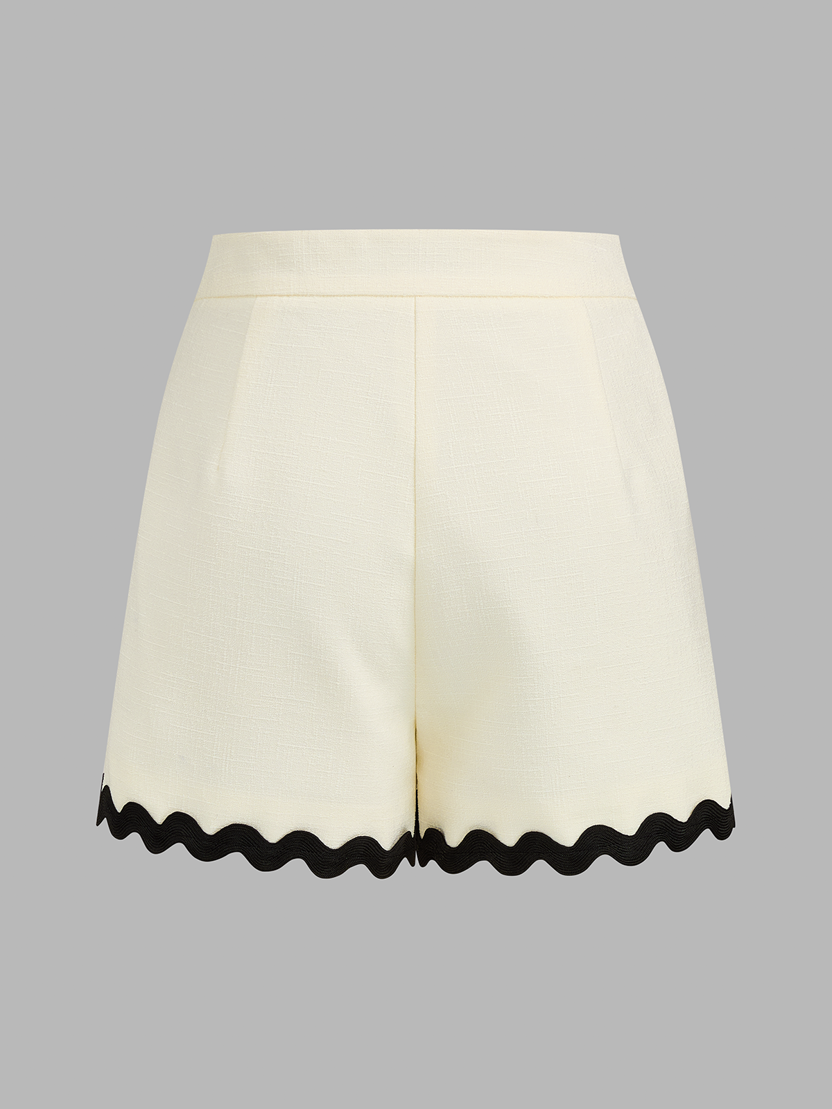 Scallop Trim Two Piece Shorts Set for Women Summer Casual