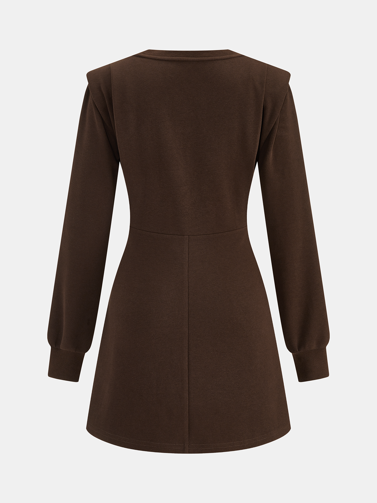 Tie Waist Long Sleeve Mini Dress with Flattering Fit Closure