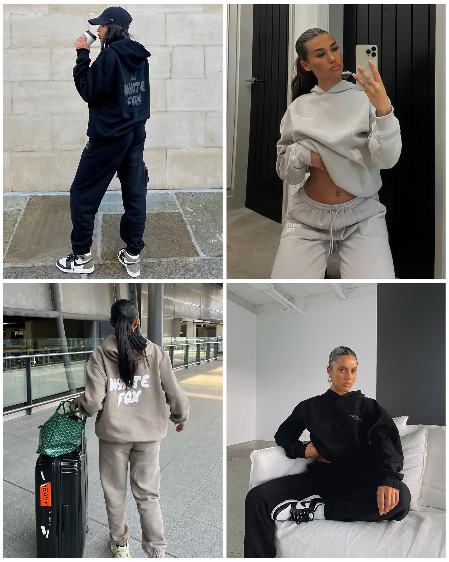 WhiteFox Set – Women’s Two-Piece Hoodie & Pants Tracksuit