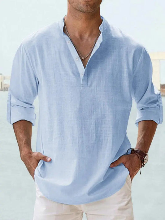 Benzon | Men’s Relaxed Long-Sleeve Summer Shirt