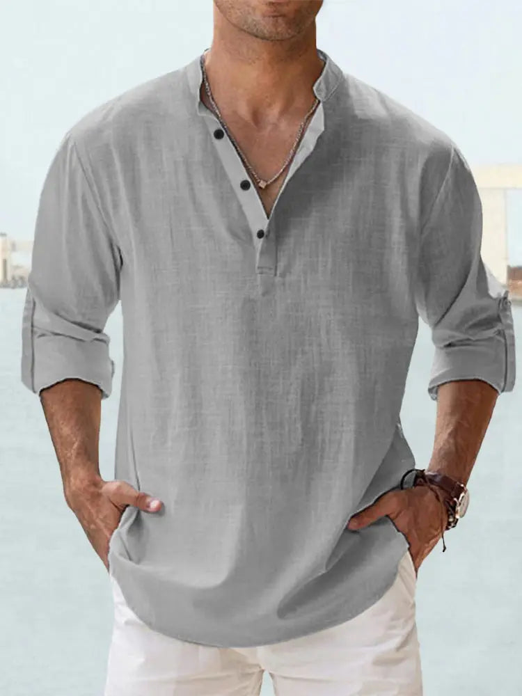 Benzon | Men’s Relaxed Long-Sleeve Summer Shirt