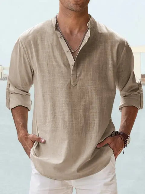 Benzon | Men’s Relaxed Long-Sleeve Summer Shirt