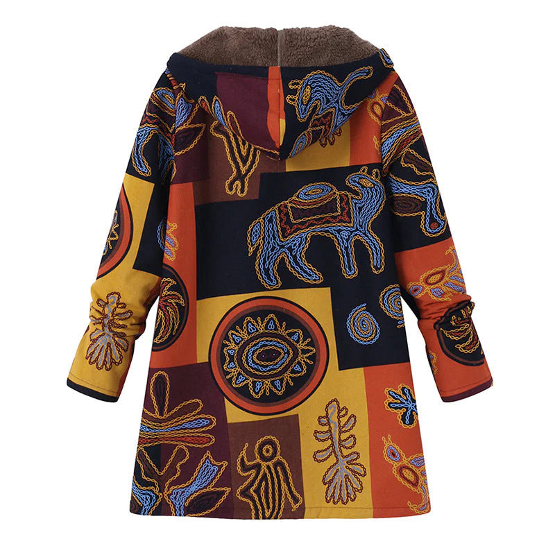 Casandra | Women’s Winter Floral Coat with Hood