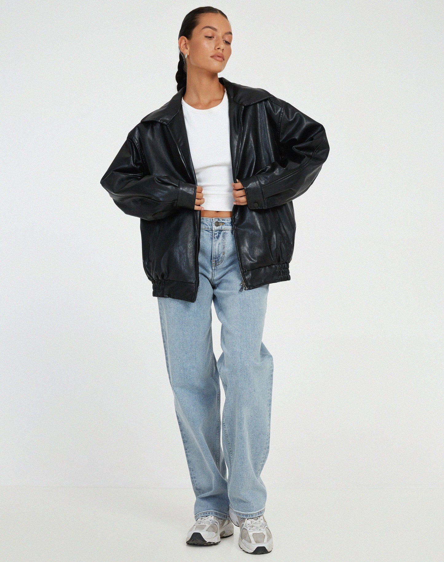 Clarina | Women’s Oversized Leather Jacket with Modern Edge