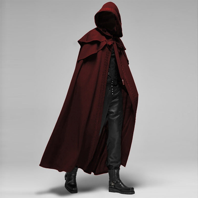 Koadclo | Unisex Hooded Cloak – Gothic Velvet Cape in Black for Cosplay & Medieval Costume