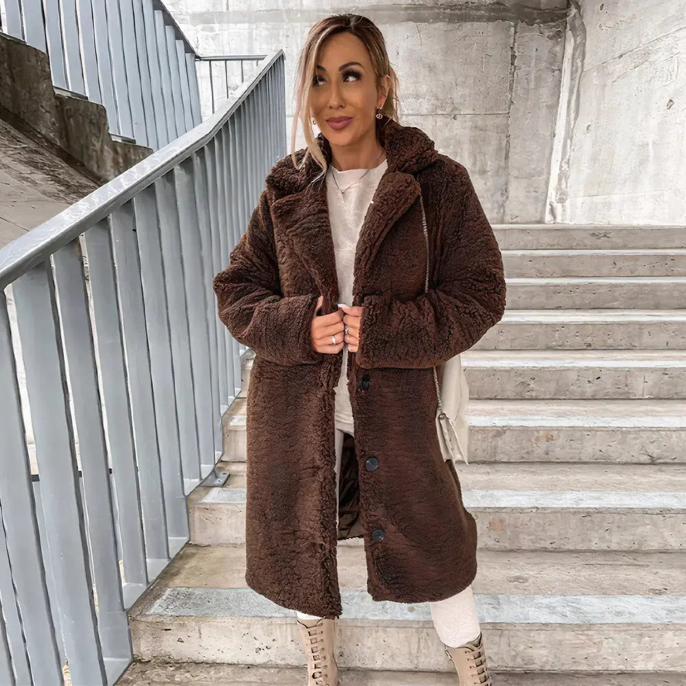 Cozy | Women’s Plush Open-Front Winter Coat