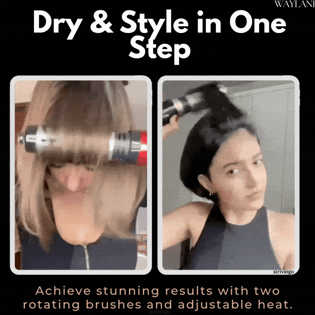 koadclo | 3-in-1 Rotating Hair Dryer and Styler – Adjustable Temperature for Effortless Curls and Waves