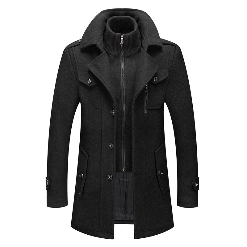 Edric | Men’s Wool Coat with Stand Collar