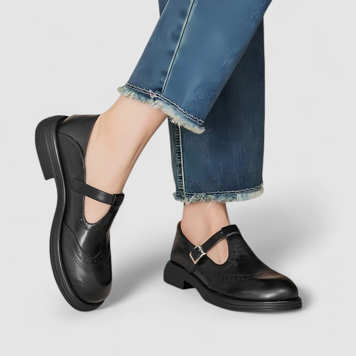 Emiliana | Women’s Classic Leather T-Strap Shoes
