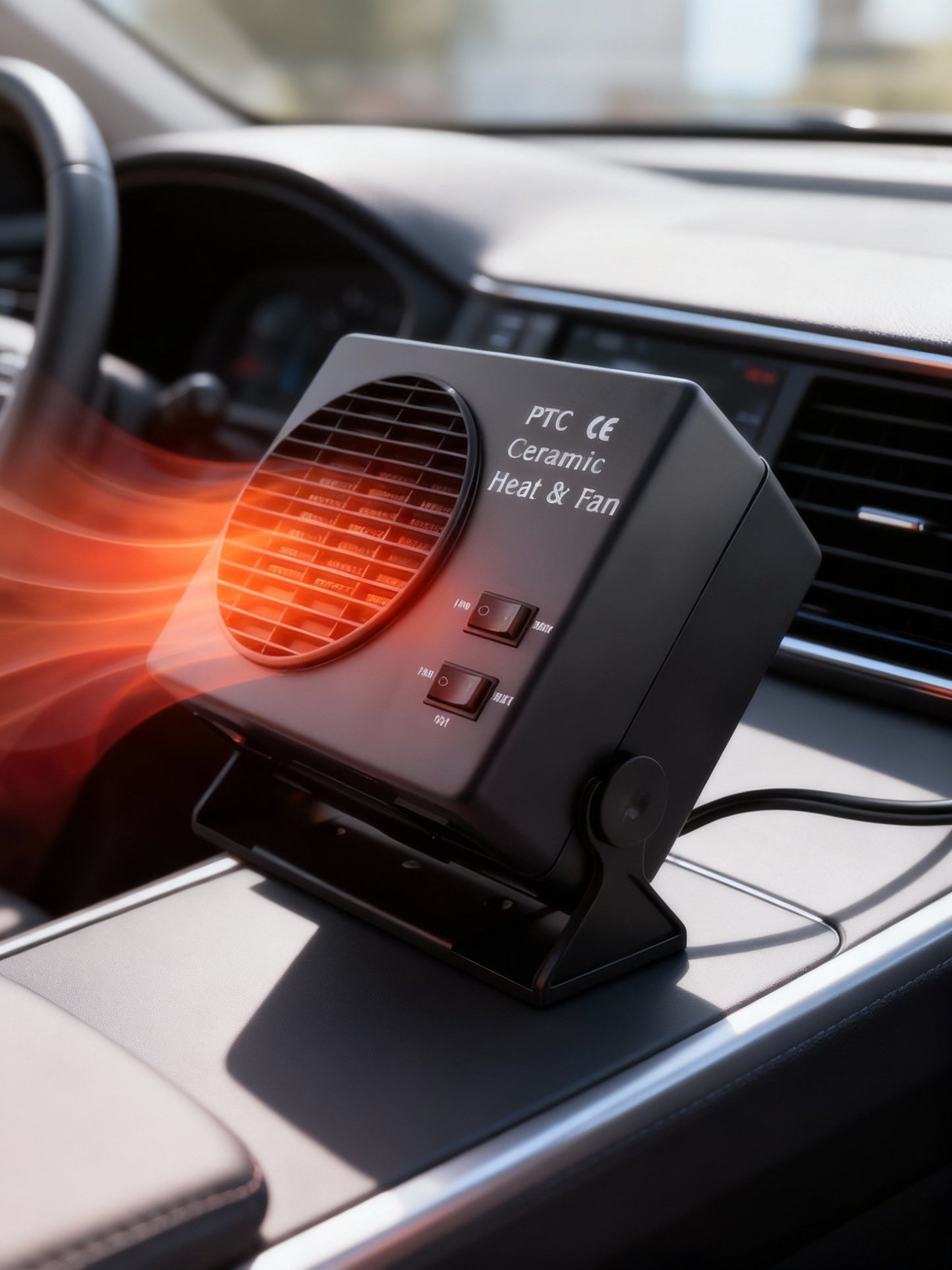 koadclo | 12V Ceramic Car Heater Fan | 150W-300W | Portable Defroster w/ Automatic Thermostat