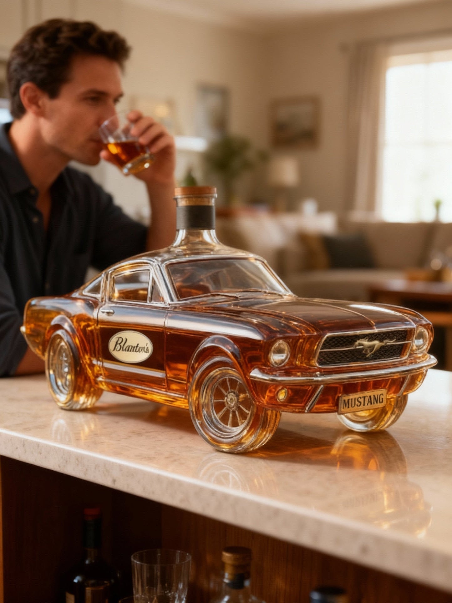 Koadclo | Mustang Car Shaped Whiskey Decanter – Unique Glass Liquor Decanter for Home Bar