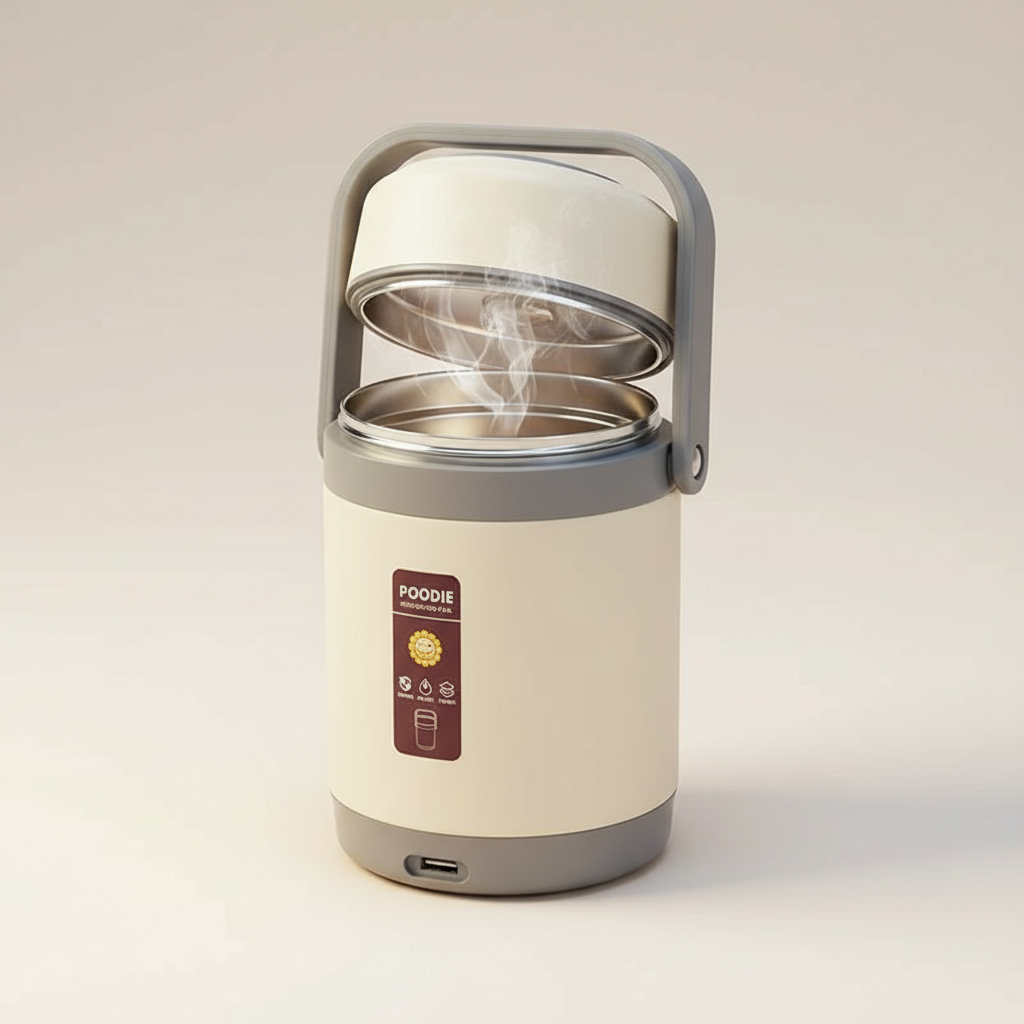 koadclo | USB Heated Lunch Box – 304 Stainless Steel Portable Food Warmer for Work & Travel