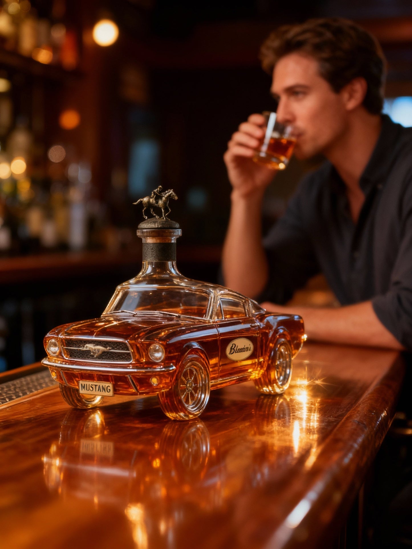 Koadclo | Mustang Car Shaped Whiskey Decanter – Unique Glass Liquor Decanter for Home Bar