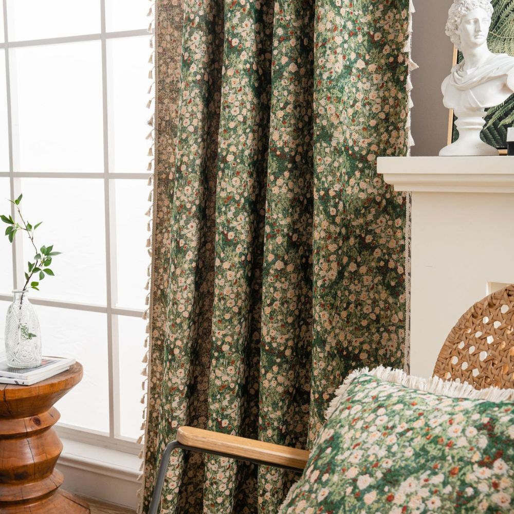 Koadclo | French Vintage Floral Pattern Curtain