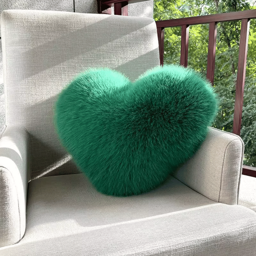 Koadclo | Heart-Shaped Faux Fur Pillow for Warm & Modern Living Spaces