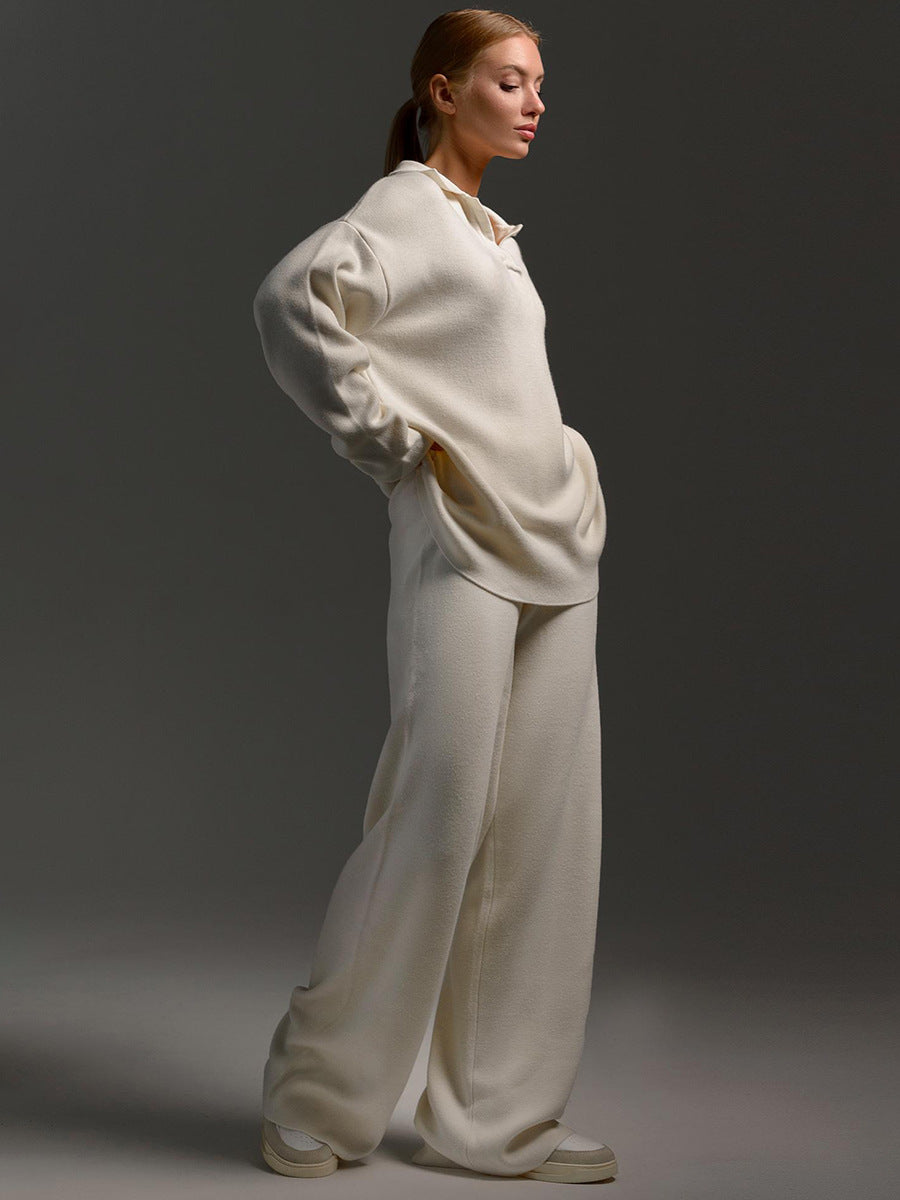 Honeylou | Women’s Collared Two-Piece Relaxed Fit Lounge Set