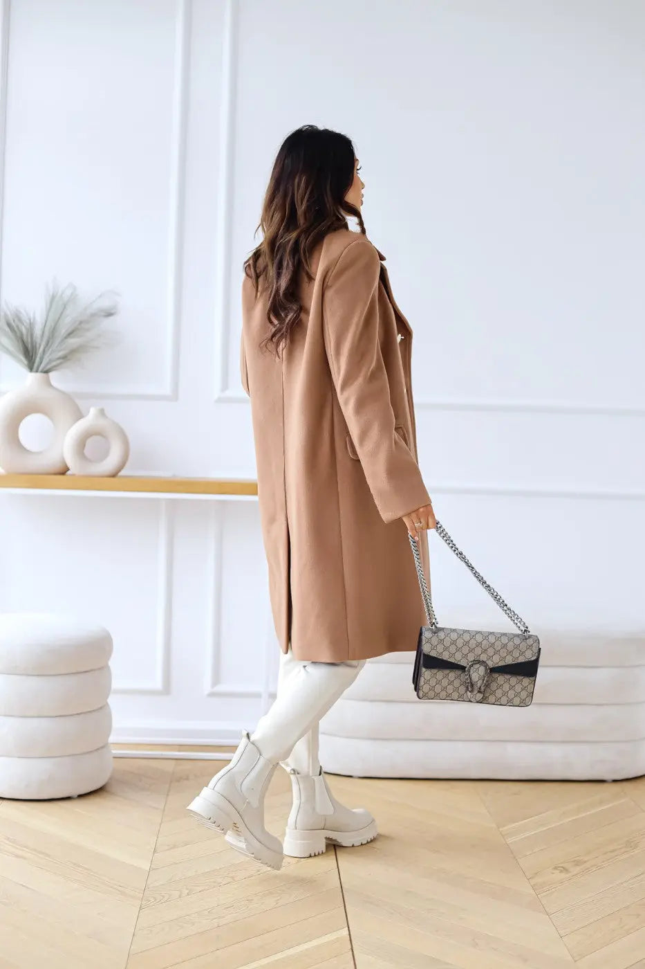 Hunder | Women’s Double-Breasted Wool Coat – Stylish & Comfortable