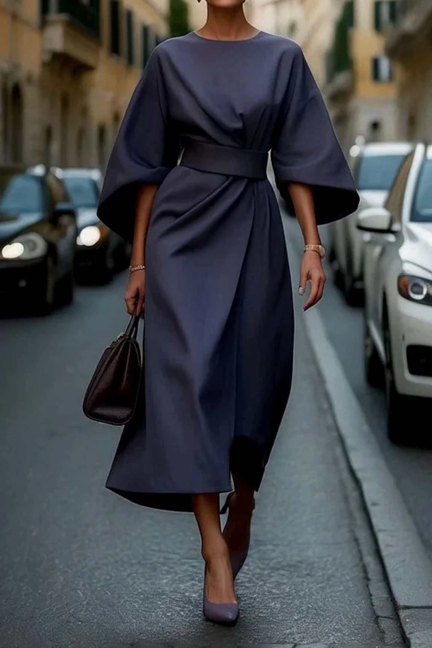 Jastin | Women’s Elegant Lantern Sleeve Dress
