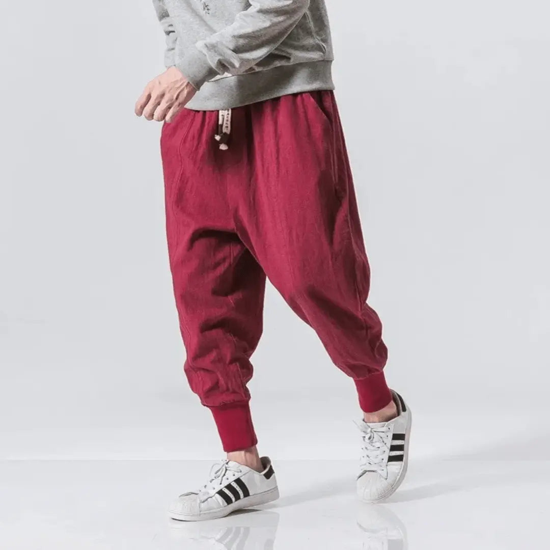 Kenji | Men’s Premium Cotton Blend Drop-Crotch Pants