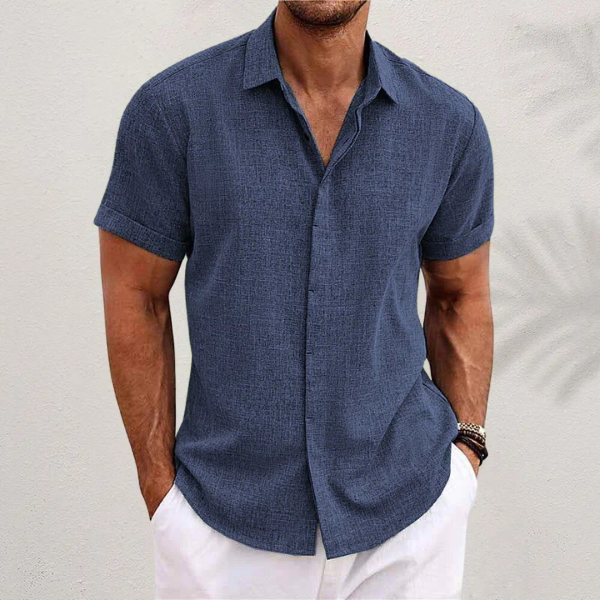 Lauro Men’s Linen Summer Shirt – Lightweight Breathable Casual Shirt