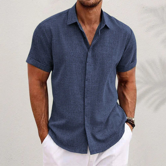 Lauro Men’s Linen Summer Shirt – Lightweight Breathable Casual Shirt