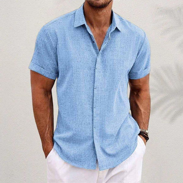 Lauro Men’s Linen Summer Shirt – Lightweight Breathable Casual Shirt
