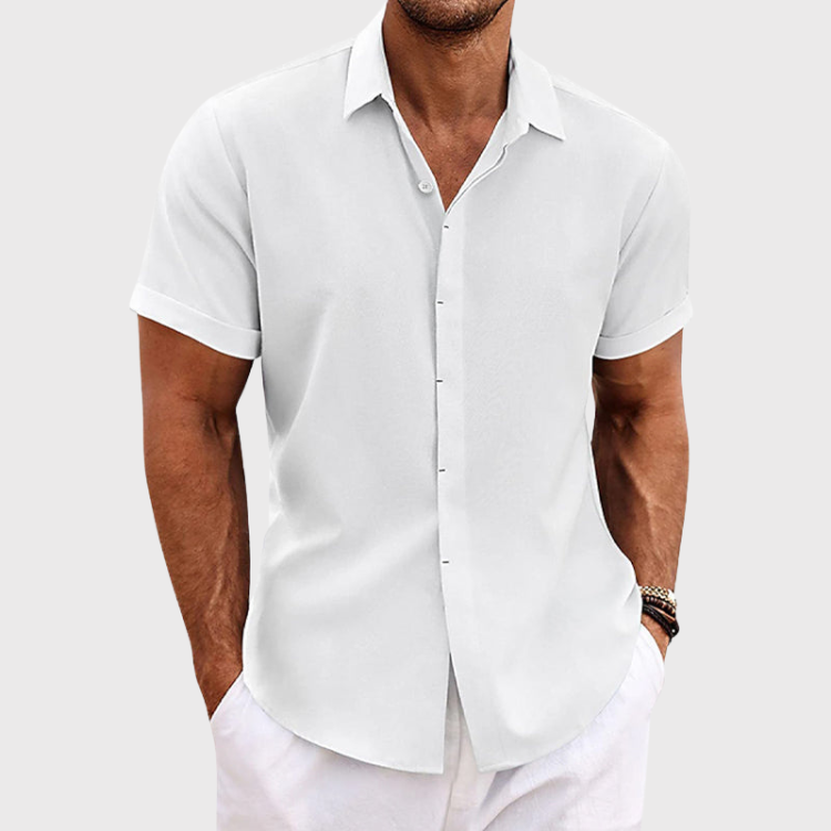 Lauro Men’s Linen Summer Shirt – Lightweight Breathable Casual Shirt